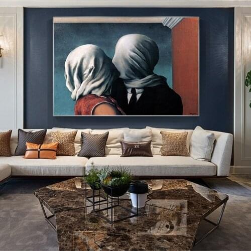Famous The Lover Canvas Paintings On the Wall Art Posters And Prints Surrealism Canvas Art Pictures Living Room Wall Decoration