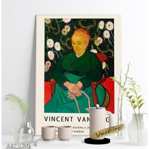 Famous Artist Vincent Van Gogh Poster The Berceuse Woman Rocking A Cradle Retro Art Canvas Painting Home Room Decor Wall Picture