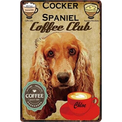 [ Kelly66 ] Cocker Spaniel Dogs Metal Sign Tin Poster Home Decor Bar Wall Art Painting 20*30 CM Size y-2037