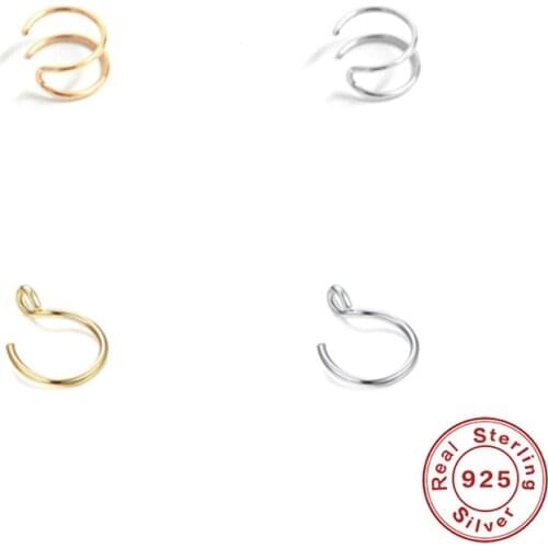 Canner 925 Sterling Silver Nose Rings For Women Double-layer Pendientes Nose Piercing Puncture Cartilage Nose Cuff For Girls