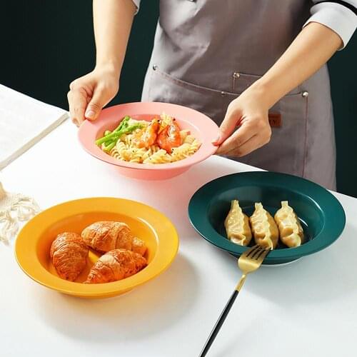 Home Creative Ceramic Western Food Plate Breakfast Tray Nordic Soup Salad Noodle Bowls