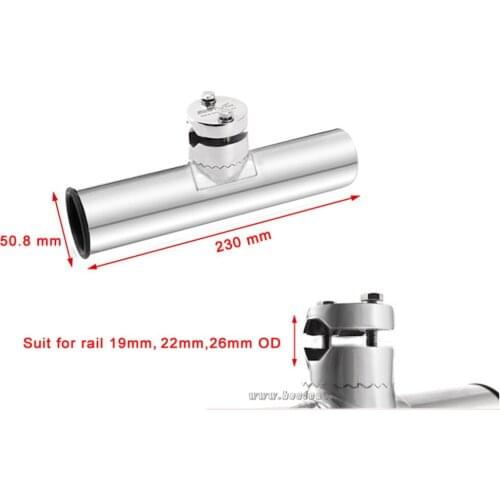 Rail Mount marine grade 316 fishing boat rod holder fishing rod rack bracket pole support with clamp on rail 3/4 to 1 inch 7716