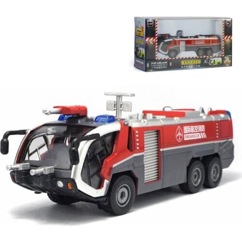 Alloy pull back 1:50 high pressure water gun fire truck model,high simulation fire truck toy,fire engineering truck