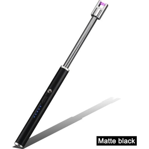 New Curved Arc Charging Lighter Usb Pulse Hose Flameless Kitchen Gas Stove Lighter 360-degree Rotating Ignition Gadget