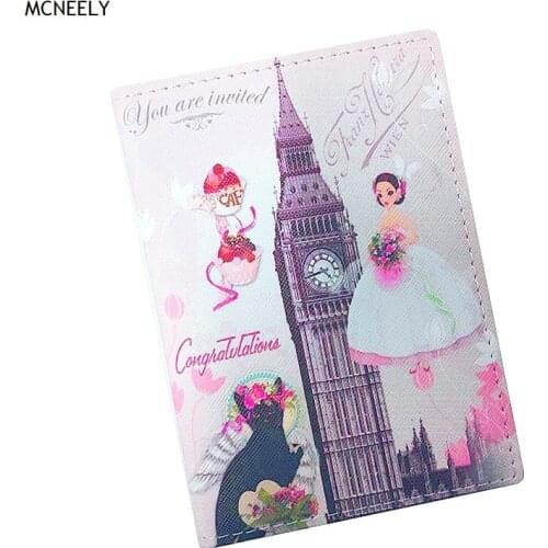 London England Style Women Men Passport Cover Pu Leather Travel ID Credit Card Documents Holder Packet Wallet Purse Bags Pouch