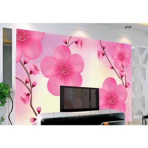 Custom papel DE parede 3 d,Pink Peach floral wallpaper for the sitting room bedroom TV setting wall waterproof wallpaper