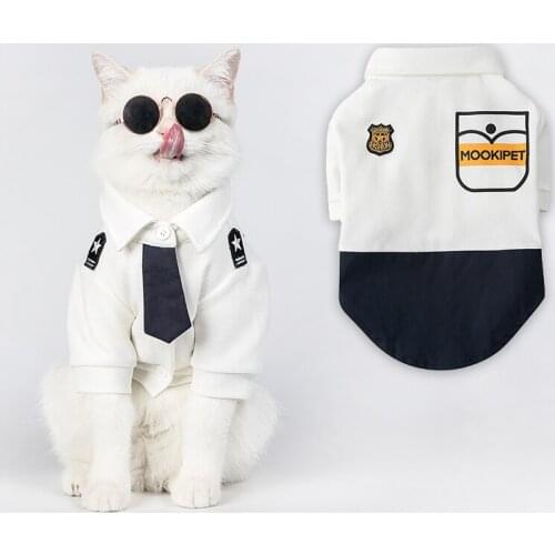 Pet cat dog clothes law fighting Schnauzer pet tie uniform tide brand cat pet uniform