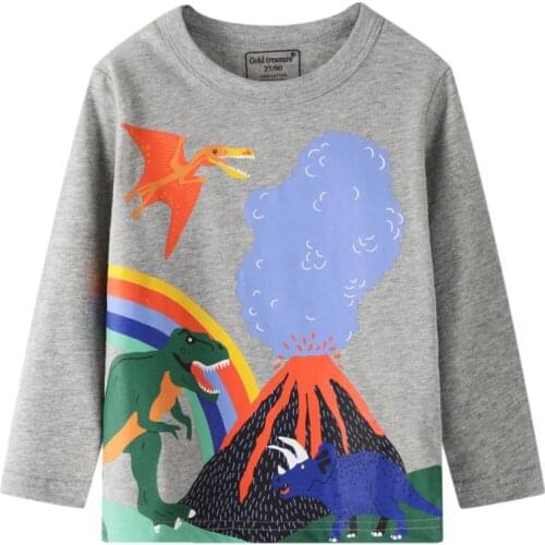 Gold Treasure Autumn Srping Style Childrens T-shirt Long-sleeved T-shirt For Boys And Girls Cotton Round Neck Children Clothes