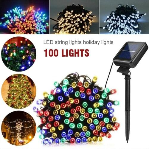 Outdoor Light String Solar Lamps 100 LED Ideal For Roads Courtyards Shop Windows Stores Halls Stages Lighting