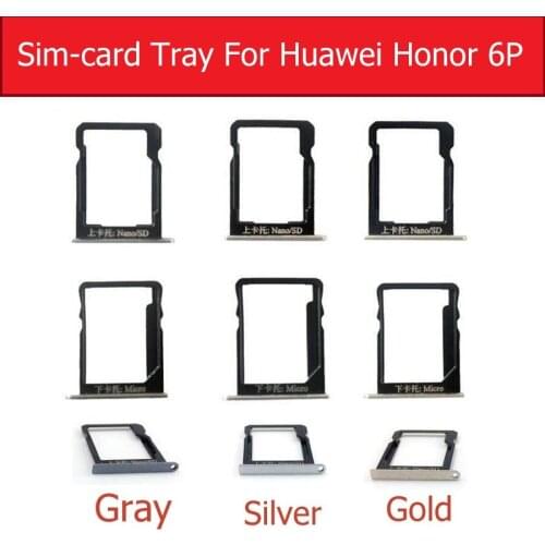 1 set UP and down SIM &Nano SD Card Tray For Huawei Honor 6 Plus /Glory 6 plus/PE-TL10 TL20 TL00M UL00 Sim & Memory Card Adapter