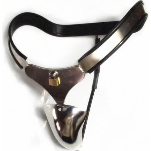 Stainless steel chastity device adjustable chastity belt with cock cage bondage penis chastity lock sex toy T pants male strapo