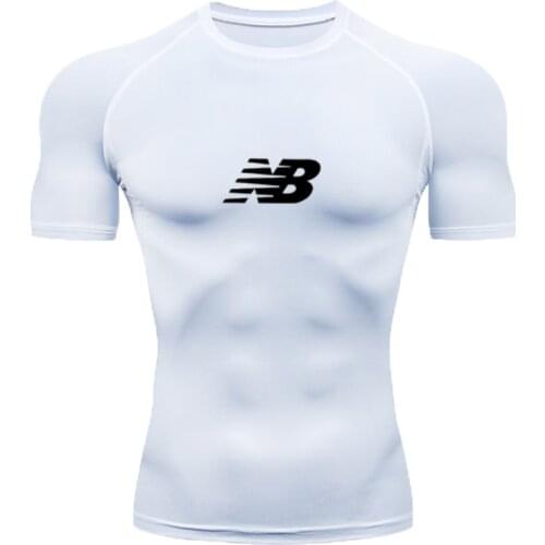 Mens Tight T-Shirt Gym Training Suit Race T-Shirt Quick dry T-Shirt MMA Stretch Tight t-Shirt Mens Sportswear Jogging T-Shirt