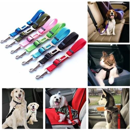 7 Colors Pet Dog Cat Car Seat Belt Adjustable Harness Seatbelt Lead Leash for Small Medium Dogs Travel Clip Pet Supplies