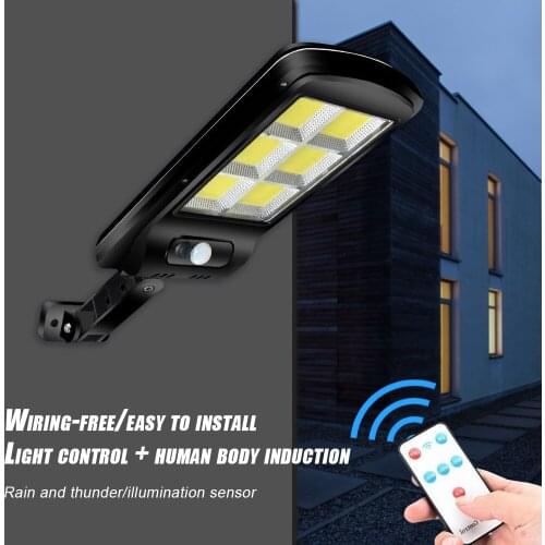 LED Outdoor Solar Street Light Waterproof PIR Sensor Wall Lamp Human Induction COB Industrial Garden Square Highway Road Lamp