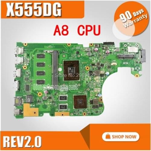 X555DG Motherboard rev2.0 For Asus X555Y X555YI X555D X555DG Laptop motherboard X555DG Mainboard test 100% OK 4GB RAM A8 CPU