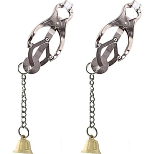 Nipple Clamps With Pearl Chain Metal Bell ClipsSex Flirt Bondage Kit Slave Bdsm Flirting Teasing Exotic Accessories