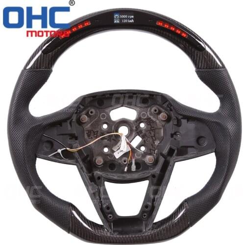 100% Real Carbon Fiber LED Performance Steering Wheel compatible for G20 G30 G01 G05 3 5 X3 X5 G11 7 Series