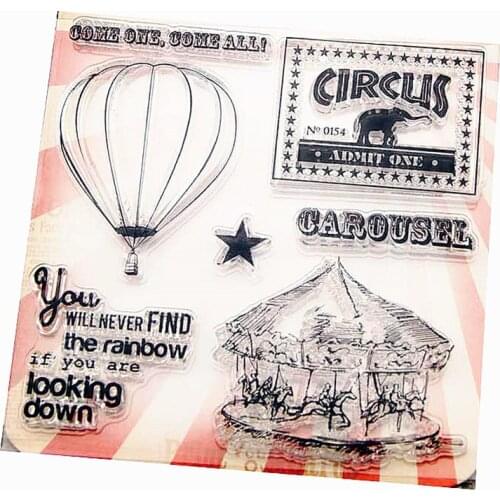 10x10cm carousel circus Transparent Clear Stamps Silicone Seals Roller Stamp DIY scrapbooking photo album/Card Making Easter