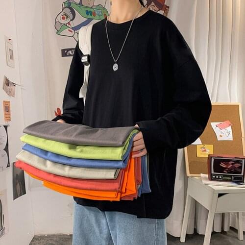 2021 Spring and Autumn Pure Cotton Long sleeve T-Shirt Women Basic Tee Oversize Women Casual O-neck Women plus sizeM-4X top