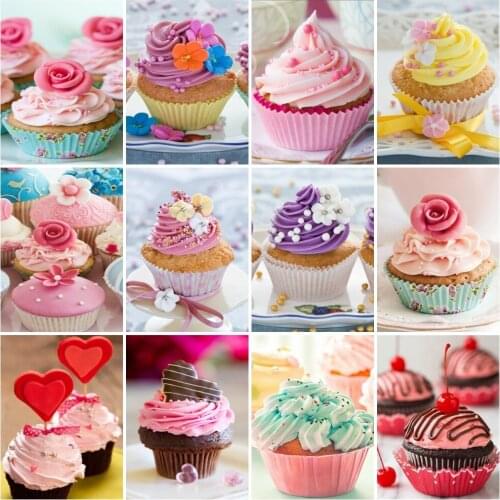 AZQSD 5D Diamond Painting Cake Full Drill Square Handmade Gift Diamond Embroidery Landacape Mosaic Childrens Room Decor