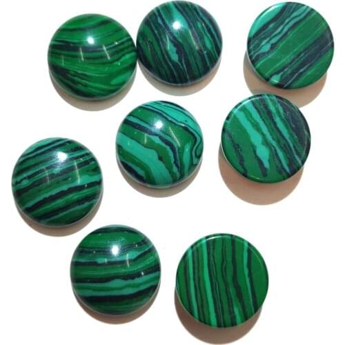 Natural Stone Malachite Cabochon Bead12 14 16 18 20mm Round No Hole Loose Beads For jewelry making DIY Ring Necklace accessories
