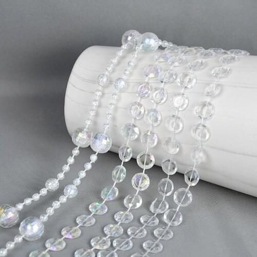 4/5/6/8/10/12mm Imitation Pearl Beads Line Chain DIY Headdress Jewelry Accessories Wedding Party Acrylic Crystal Curtain Garland