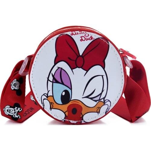 Disney Children Bag Mickey Mouse Shoulder Small Round Bag Cartoon Baby Mini Coin Purse Messenger Bag Minnie Kids Purse Girl Bag