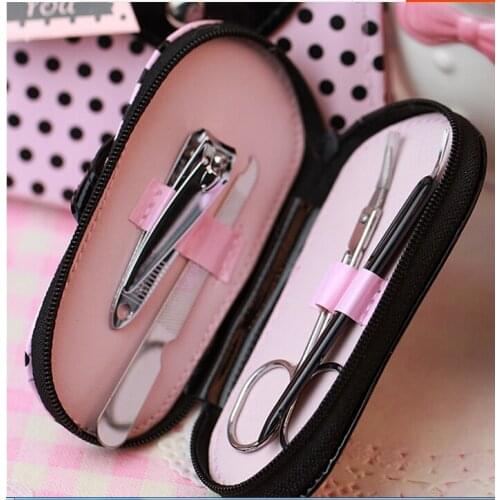 Fedex Free Shipping 150sets/lot Nail Care "Pink Polka Flip Flop" Four Pedicure Set Manicure Set Wedding Favor Gift