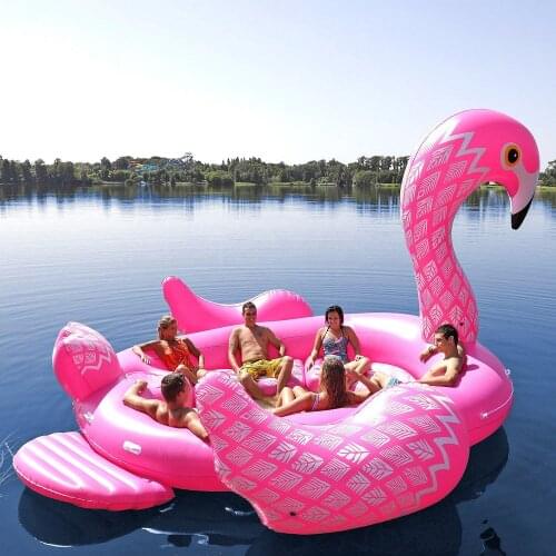 Custom giant inflatable flamingo pool toy/6 person float