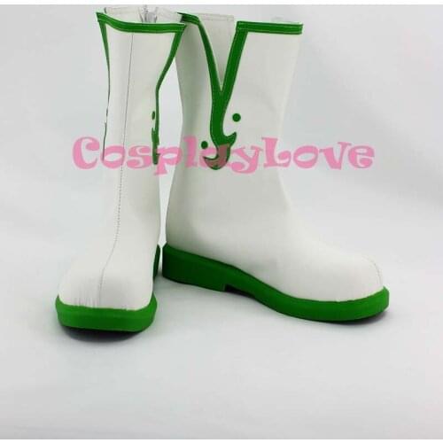 Hoozuki No Reitetsu Hakutaku Cosplay Shoes Boots Custom Made Green Color For Halloween Christmas Festival