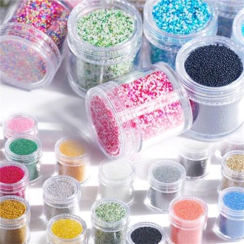 Art Bead Rhinestone for Nails Micro Nai Crystal Ball 3D Nail Art Decorations 25Colors choice