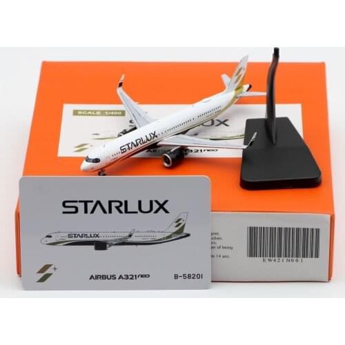 1:400 Alloy Collectible Plane JC Wings EW421N001 Starlux Airlines Airbus A321NEO Diecast Aircarft Jet Model B-58201 With Stand