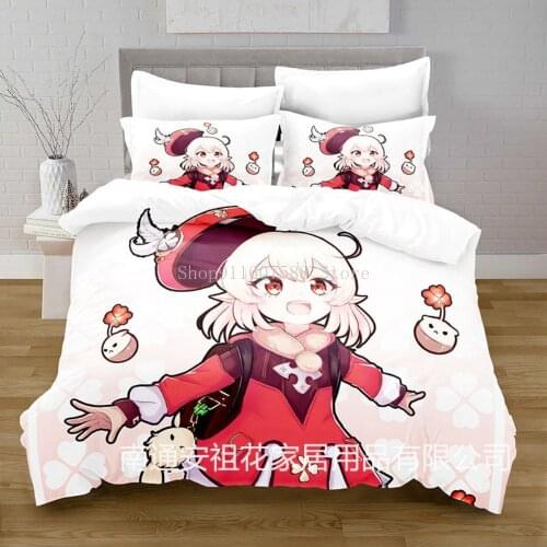 Bedding Set Game Genshin Impact chongyun 3d Duvet Cover Set Comforter Bed Linen Twin Queen King Single Size Dropshipping Cartoon