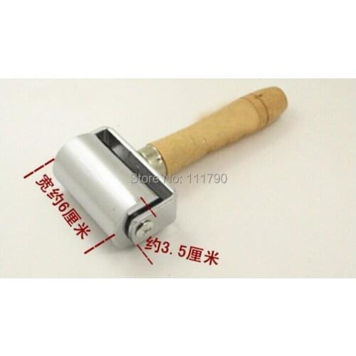 6CM DIY Handmade Leather Wheel Roller Stainless Steel Leather Carving Roller Leather Glue Laminating Roller