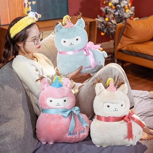 Creative Plush Nice Alpaca Stuffed Animals Soft Pillow Sofa Cushion Home Decor Cute Sheep Doll For Kids Christmas Gifts