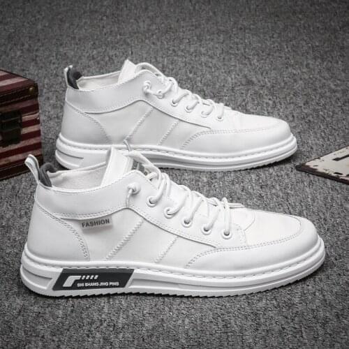 Casual Shoes White Middle Top Mens Shoes Man Sneakers Outdoor Comfortable Mesh Tide Shoes