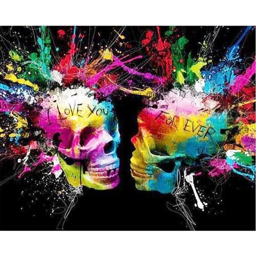 Full Square/round Diamond 5D DIY Diamond Painting Two skeletons Embroidery Cross Stitch Rhinestone Mosaic Home Decor