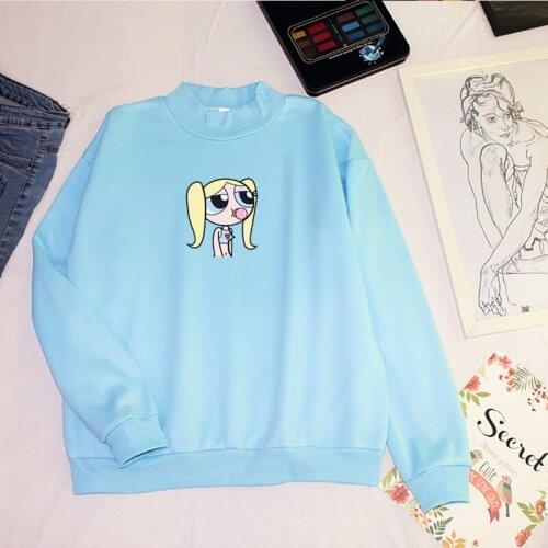 Youth Bubble Bubbles Buttercup power aesthetic printed sweatshirt hoodies female long sleeve tops pullover clothes woman autumn