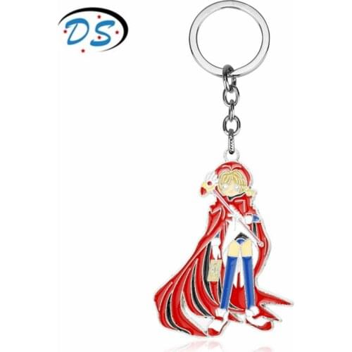 Cartoon Cardcaptor Sakura Keychain Anime Card Captor Sakura Keychain Cartoon Figures Toy Pendant Keyrings Purse Jewelry