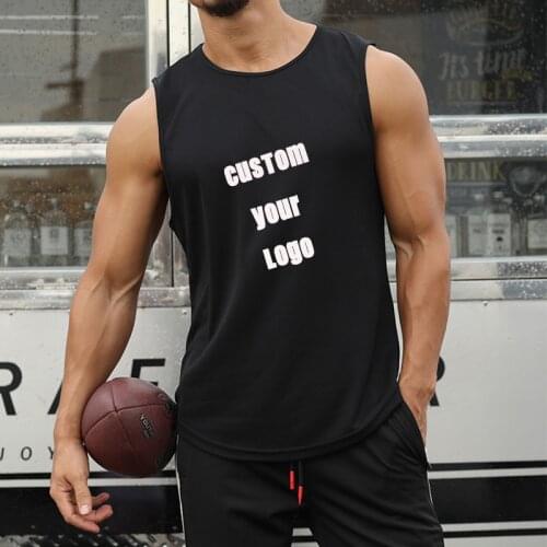 Men Tank Top Custom Your Logo New High Quality Undershirt Bodybuilding Singlet Fitness Sleeveless Vest Men Tank Tops