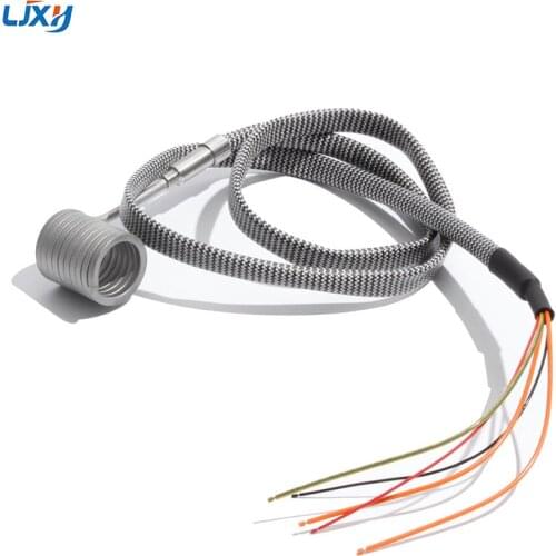 LJXH 16mm Inner Diameter Electric Hot Runner Spiral Coil Nozzle Band Heaters with K Thermocouple 3x3mm Cross-section