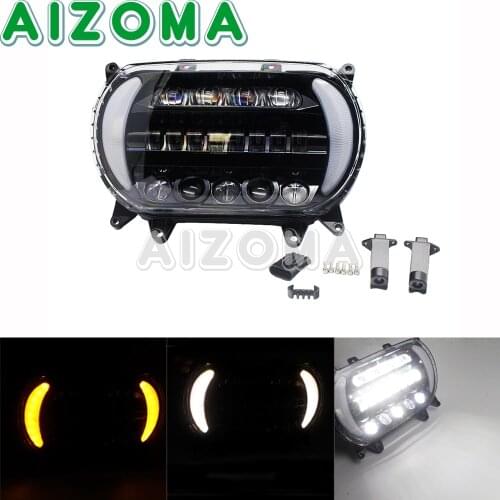 Motorcycle Front Light Dual Double Headlight LED Turn Signals DRL Running Light For Harley Road Glide FLTRU \FLTRX 2015-2020