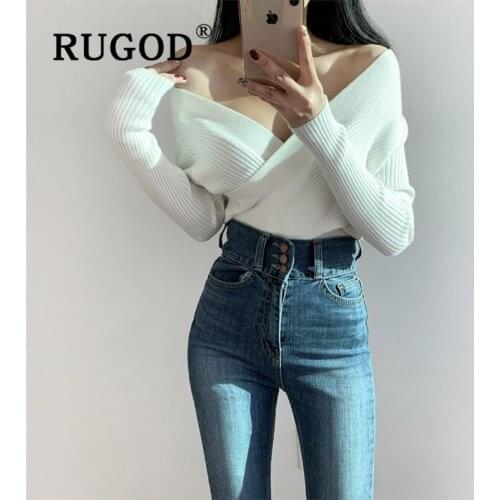 Женские пуловеры с открытыми плечами RUGOD China At AliExpress