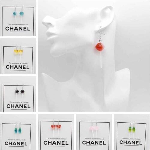 1 pair of lollipops Bff candy craft resin earrings friendship drop earrings party accessories boys and girls