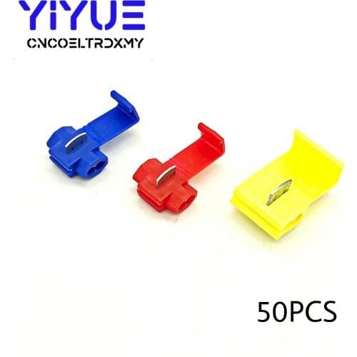 50PCS Scotch Lock Electric Wire Cable Connectors Quick Splice Terminals Crimp Non Destructive Without Breaking Line AWG 22-18