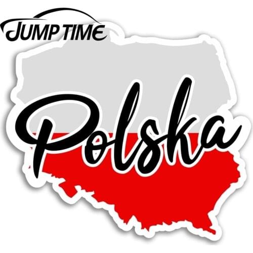 Jump Time Poland Map Vinyl Stickers - Flag Travel Sticker Laptop Luggage Window Bumper Decal Waterproof Car Accessories