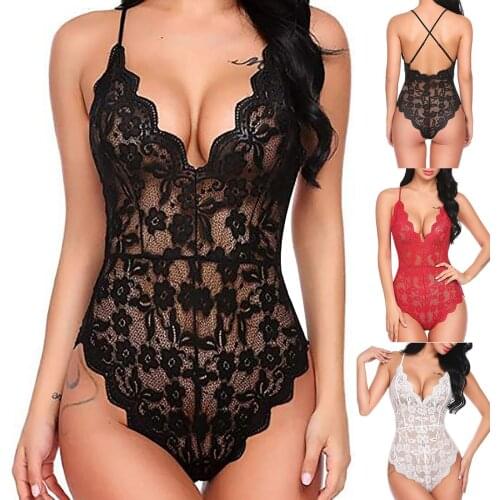 Body Femme Transparent Corsets Sexy Underwear Erotic Bodysuits Lace See-Through Sexy Lingerie Backless Hollow Out Lingerie
