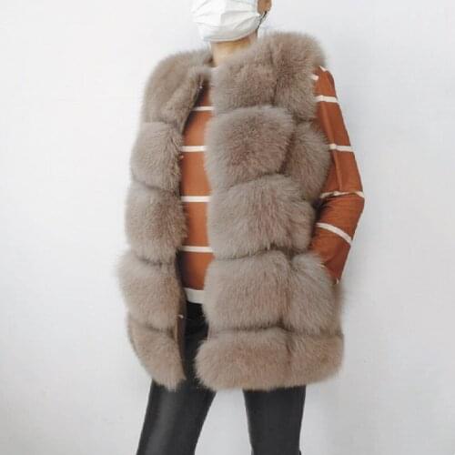 Womens High Quality Real Fox Fur Vest 100% natural real fur fur coat jacket vest Genuine Leather coat