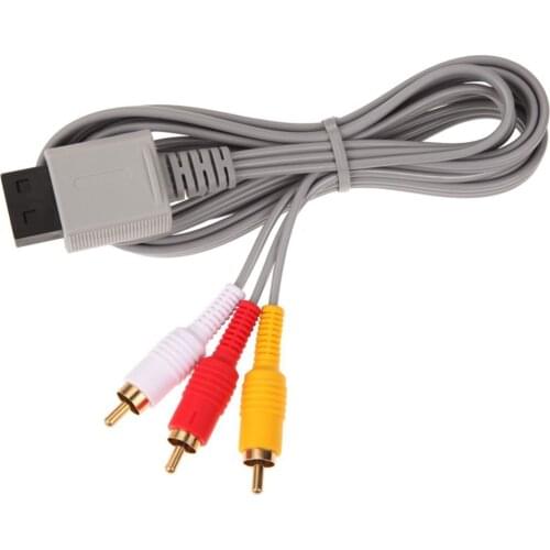 Gold For Nintendo Wii / Wii-U Composite RCA Audio/Video Cable Replacement AV Lead 1.8m