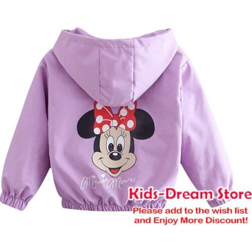 1-10Years Spring Autumn Childrens Cartoon Minnie Jacket Boys Girls Baby Outing Clothes Jacket Children Zipper Cardigan Jacket